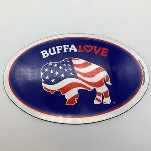 BuffaLove Buffalo New York American Flag Buffalo Oval 6" Car Magnet